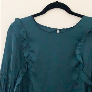 Dark green silk blouse